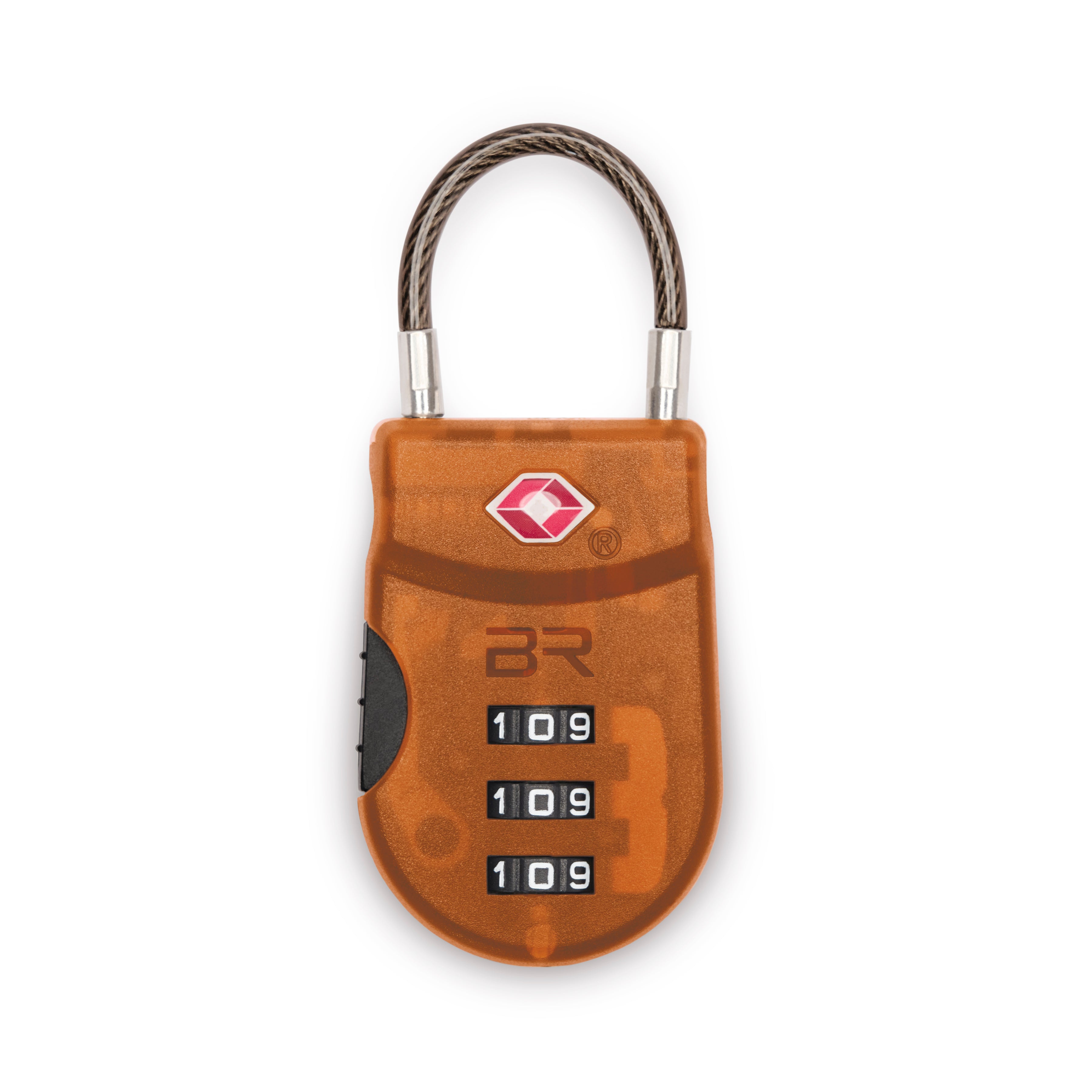 Briggs & Riley Accessories TSA Cable Luggage Lock (Plastic) - Orange