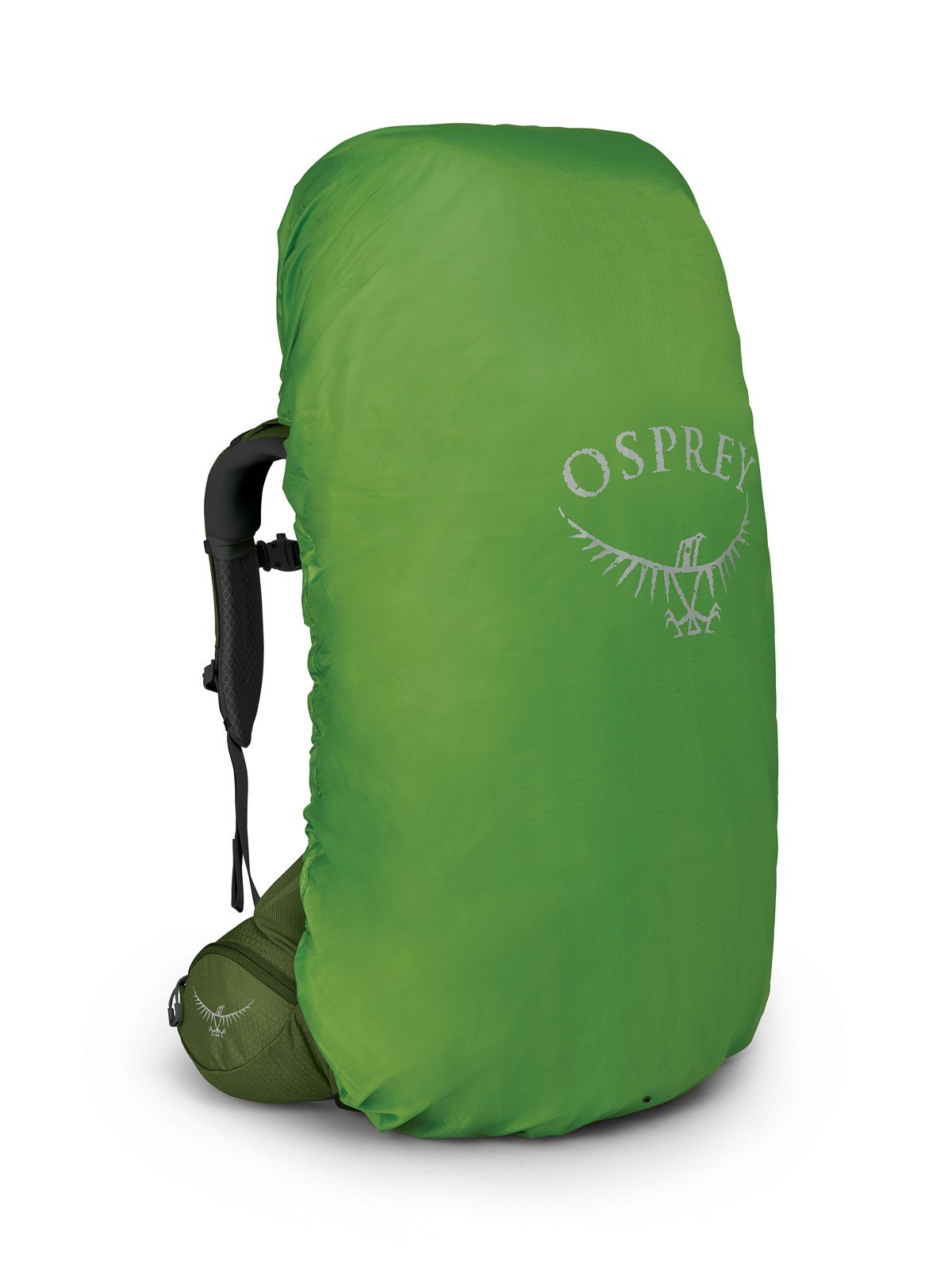 Osprey Aether 55 Hiking Backpack 55L in Garlic Mustard Green — angle view 2