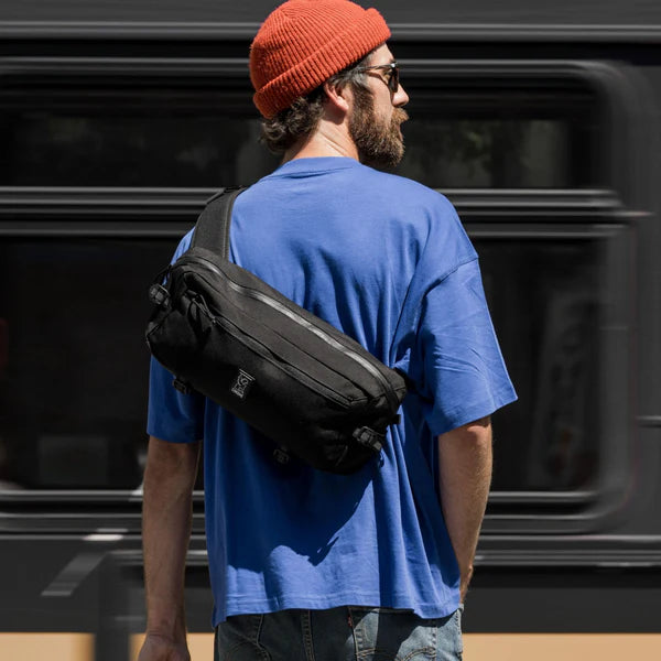 Chrome Industries Kadet 9L sling bag – blue, front view