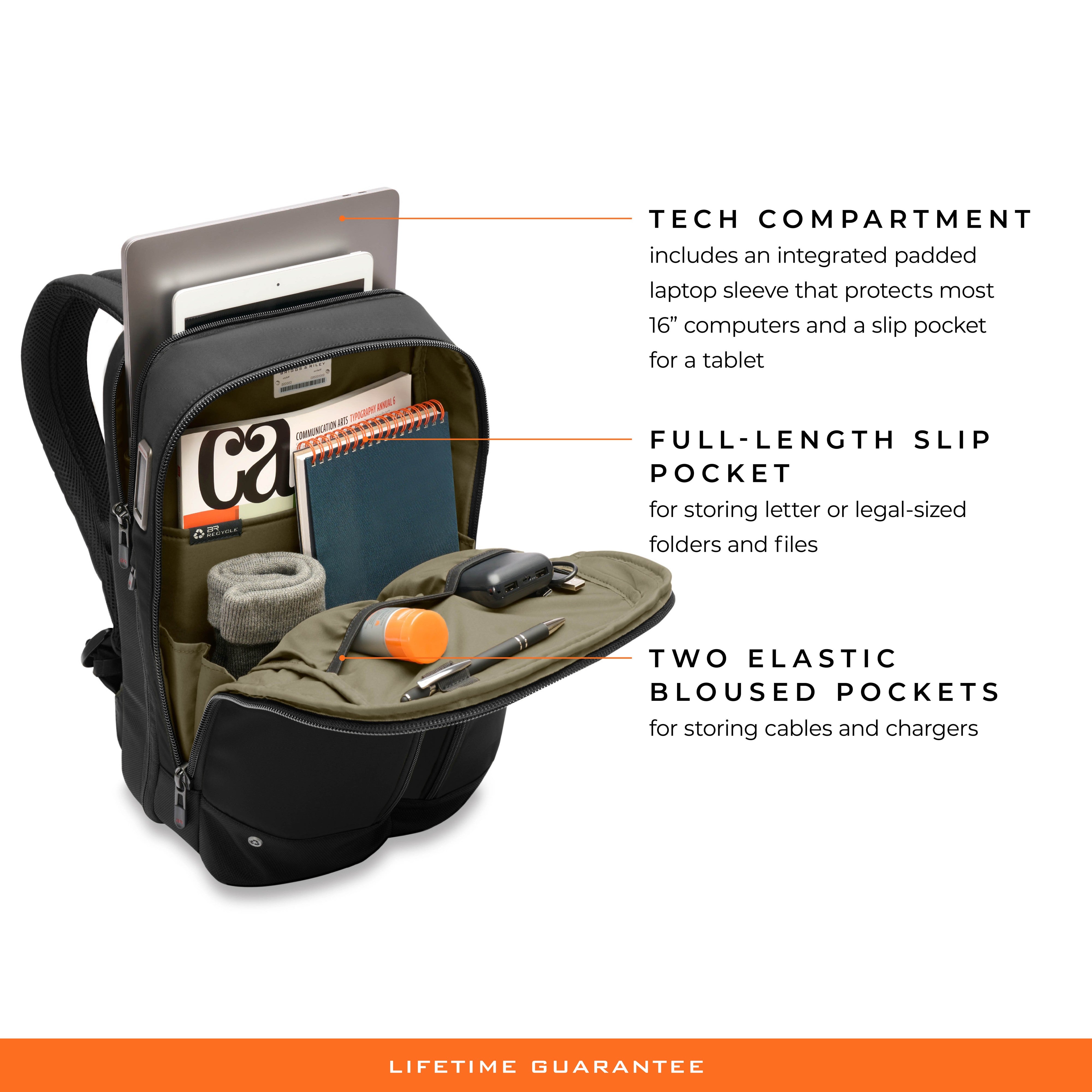 Briggs & Riley HTA Slim Expandable Backpack - Black
