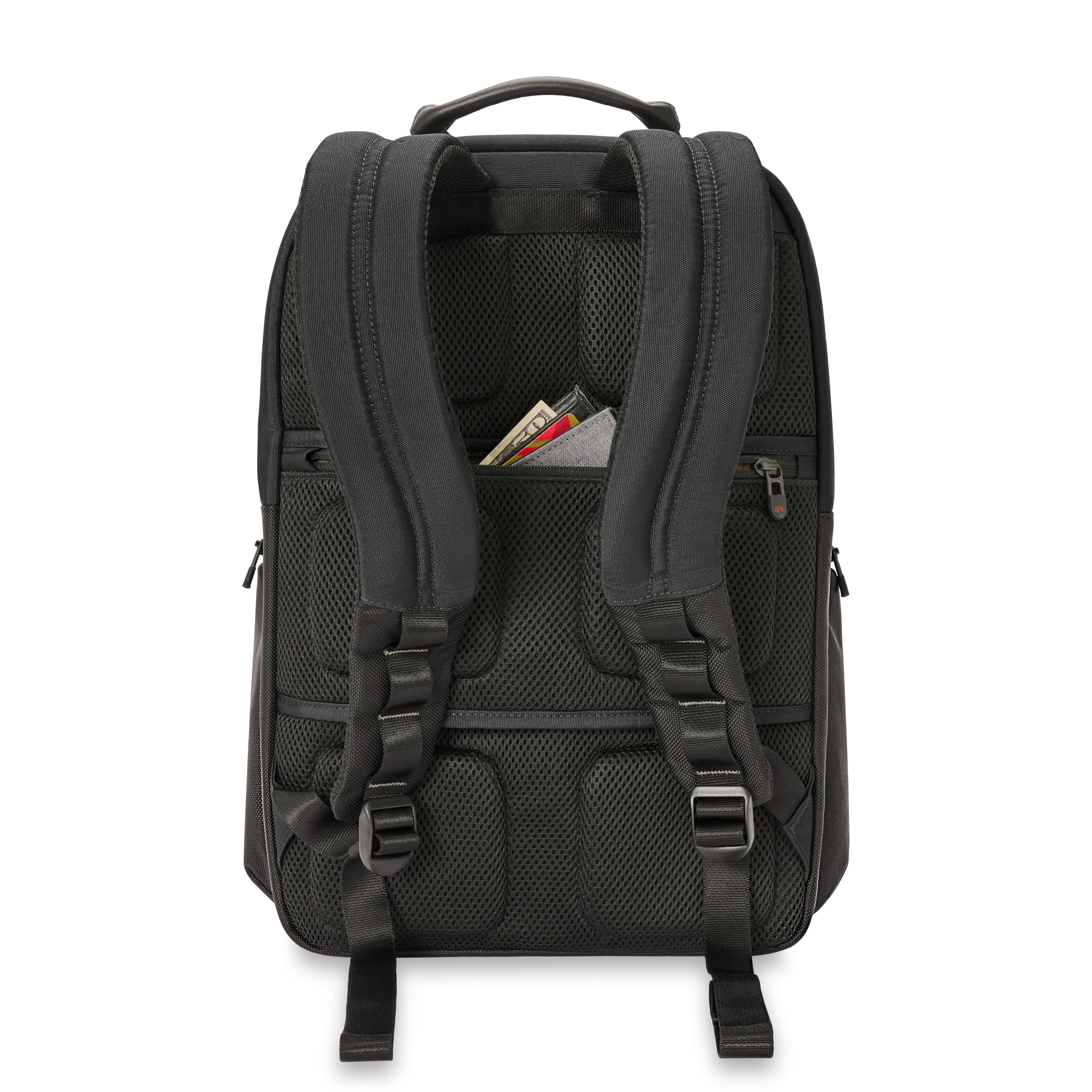 Briggs & Riley HTA Medium Widemouth Backpack in Black — back view # color_Black