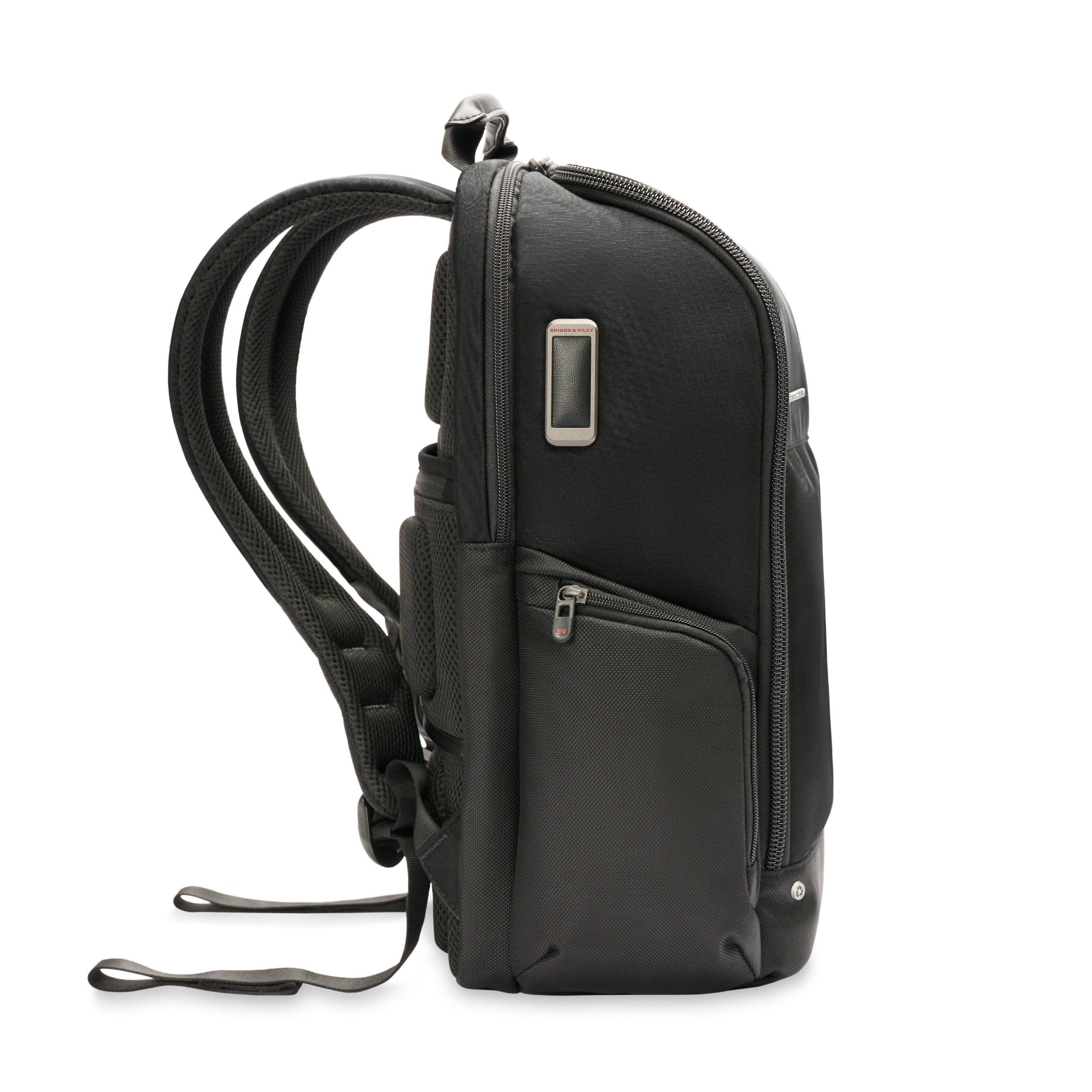 Briggs & Riley HTA Medium Widemouth Backpack in Black — side view 2 # color_Black