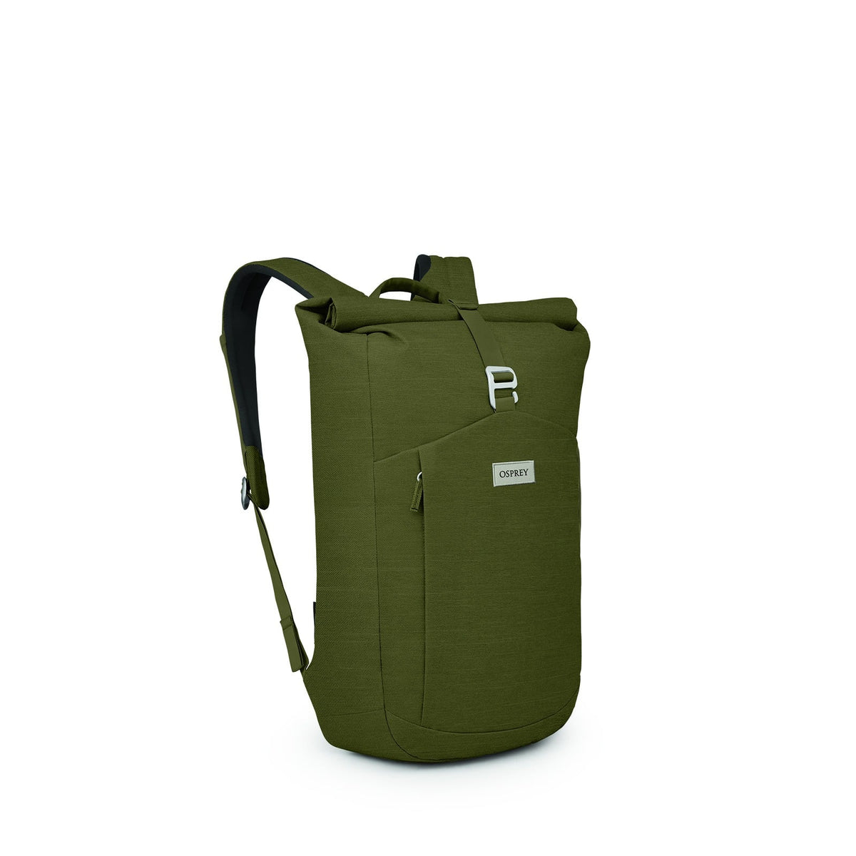 Osprey Arcane Roll Top Backpack 24L in Moss Green Heather — front view # color_Moss Green Heather