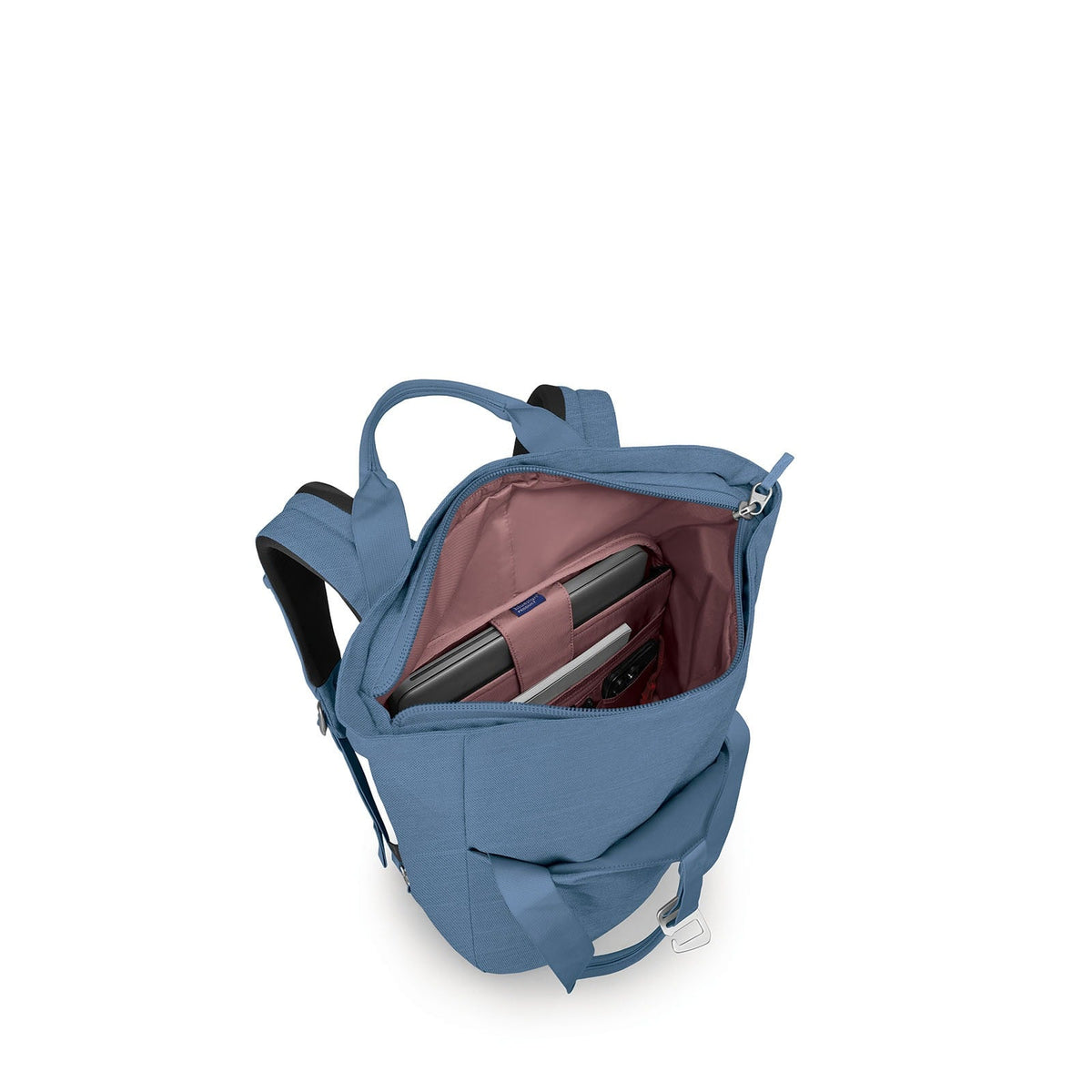 Osprey Arcane Roll Top Backpack 24L in Nirvana Blue Heather — angle view 4