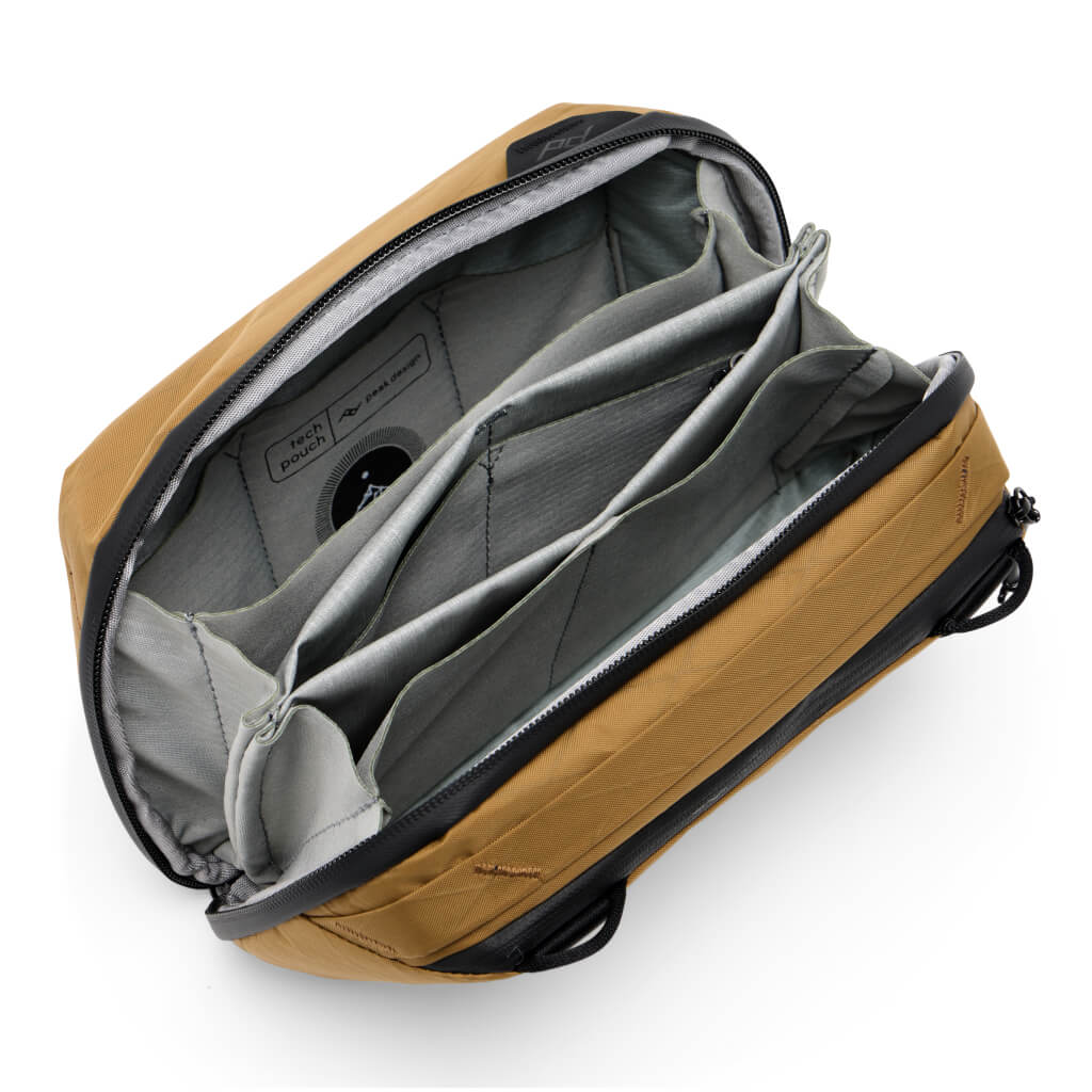 Peak Design Tech Pouch in Coyote — interior view