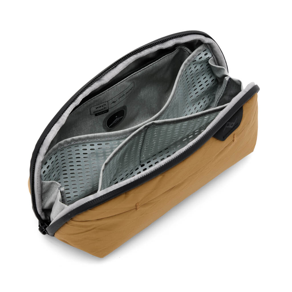 Peak Design Wash Pouch Small in Coyote — interior view # color_Coyote
