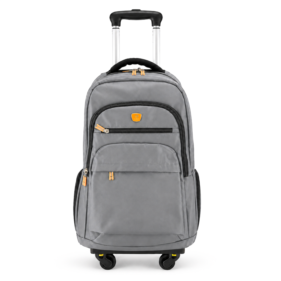 Power In Eavas 1921 4-Wheeled Backpack in Grey — front view