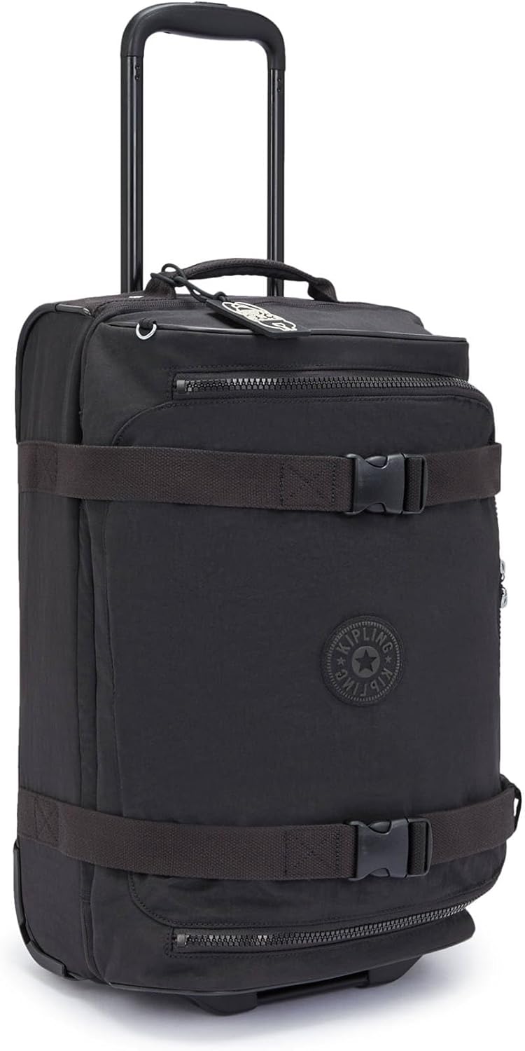 Kipling Aviana Small Rolling Carry-On Luggage in Black Noir — angle view 2 # color_Black Noir