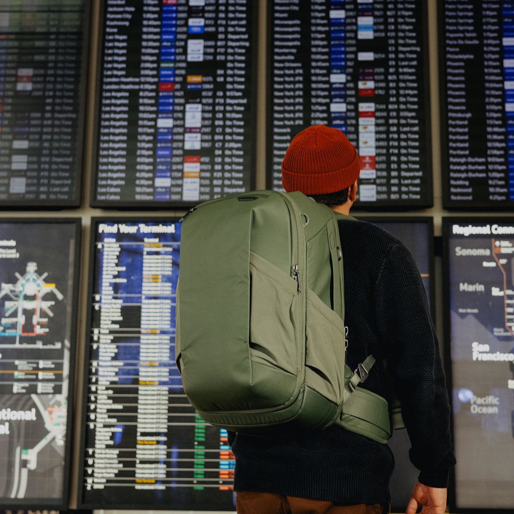 Peak Design Travel Backpack 2-in-1 40L in Sage — lifestyle