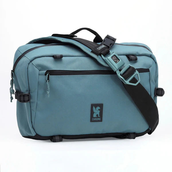 Chrome Industries Kadet Max 15L sling bag – worn by a model, worn across the body