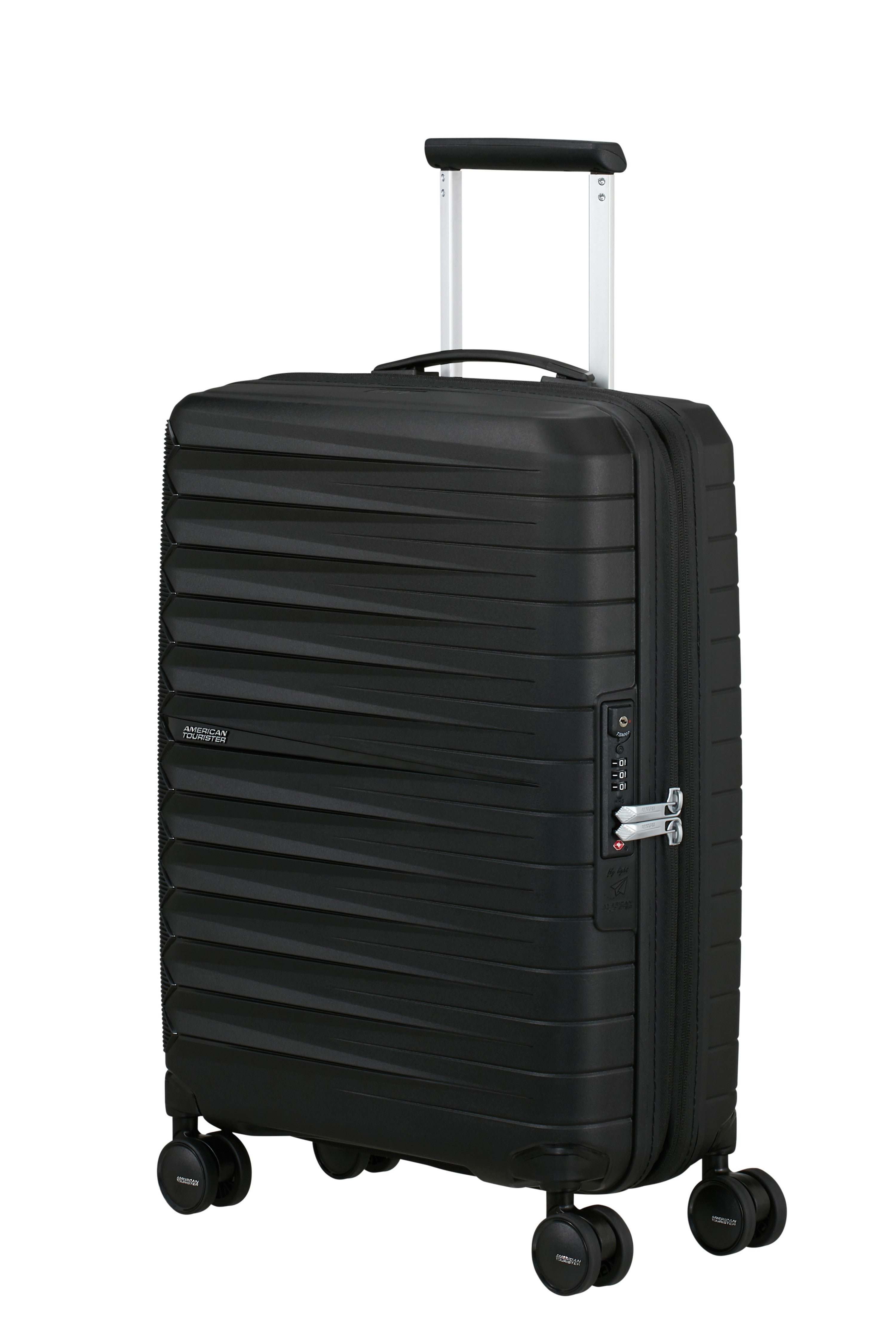 American Tourister FastForward Expandable Carry-On Spinner (20-inch) - FLASH BLACK