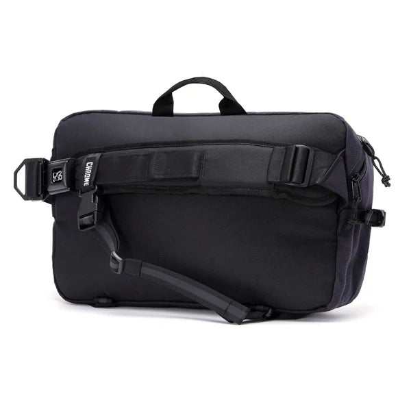 Chrome Industries Kadet Max 15L sling bag – worn by a model, worn across the body