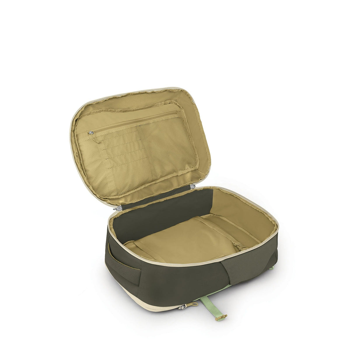 Osprey Daylite Carry-On Travel Pack 35L in Gravel Tan — interior view