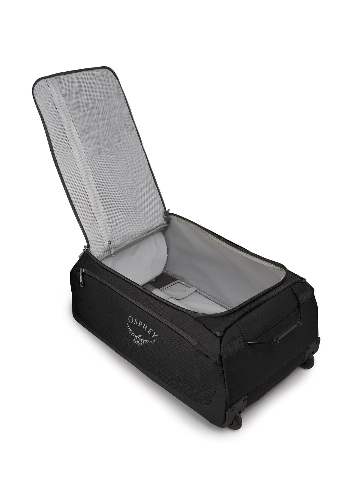 Osprey Daylite Wheeled Duffel 85L in Black — interior view