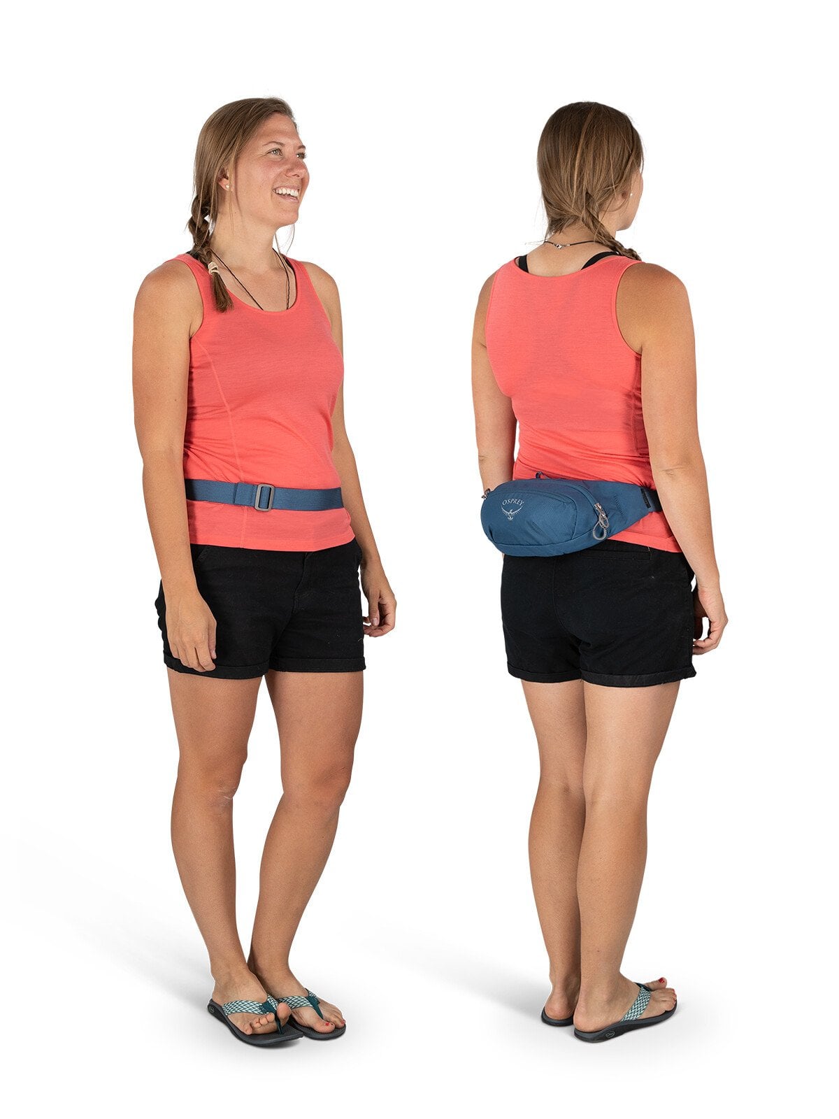 Osprey Daylite Waist Pack 2L in Wave Blue — lifestyle