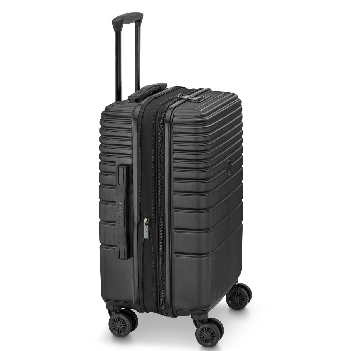 Delsey Cosmique Carry-On Plus Expandable Spinner in Black — angle view 3