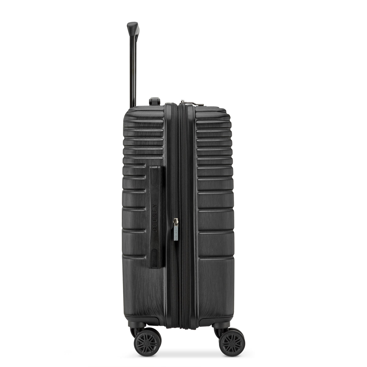 Delsey Cosmique Carry-On Plus Expandable Spinner in Black — angle view 4