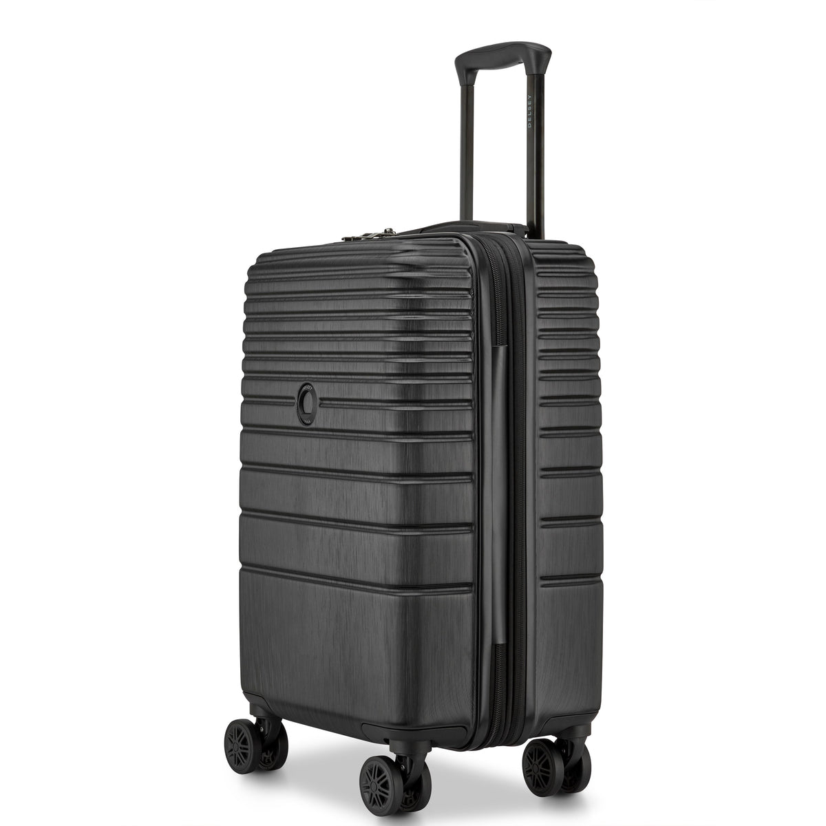 Delsey Cosmique Carry-On Plus Expandable Spinner in Black — angle view 5
