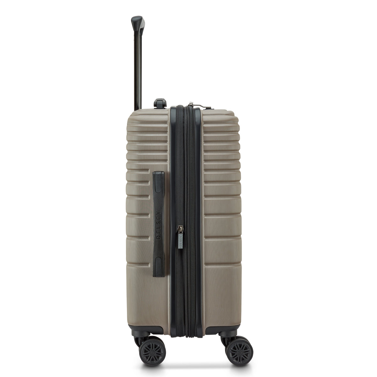 Delsey Cosmique Carry-On Plus Expandable Spinner in Beige — angle view 4