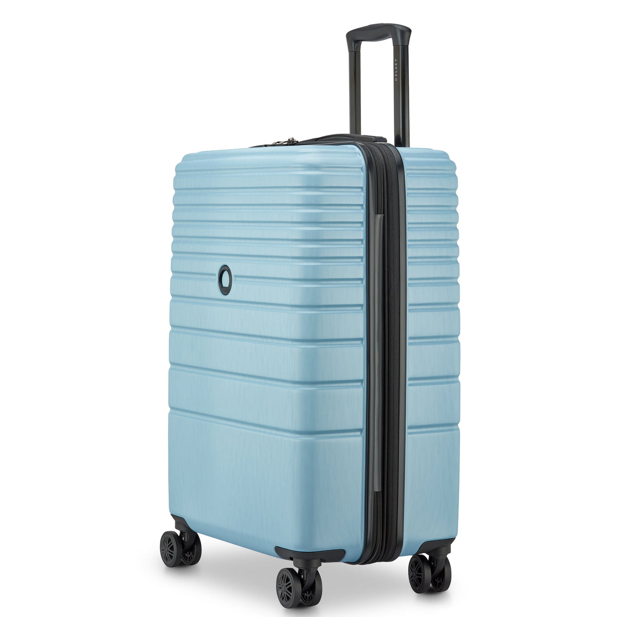 Delsey Cosmique Medium Expandable Spinner in Light Blue — angle view 5