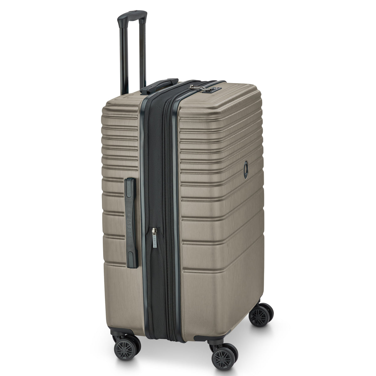 Delsey Cosmique Medium Expandable Spinner in Beige — angle view 3