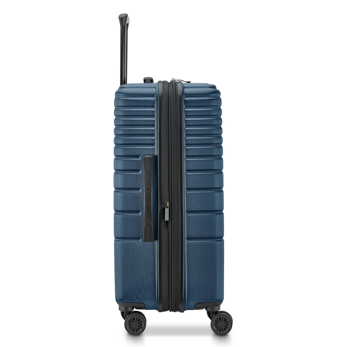 Delsey Cosmique Medium Expandable Spinner in Deep Sea Navy — angle view 4