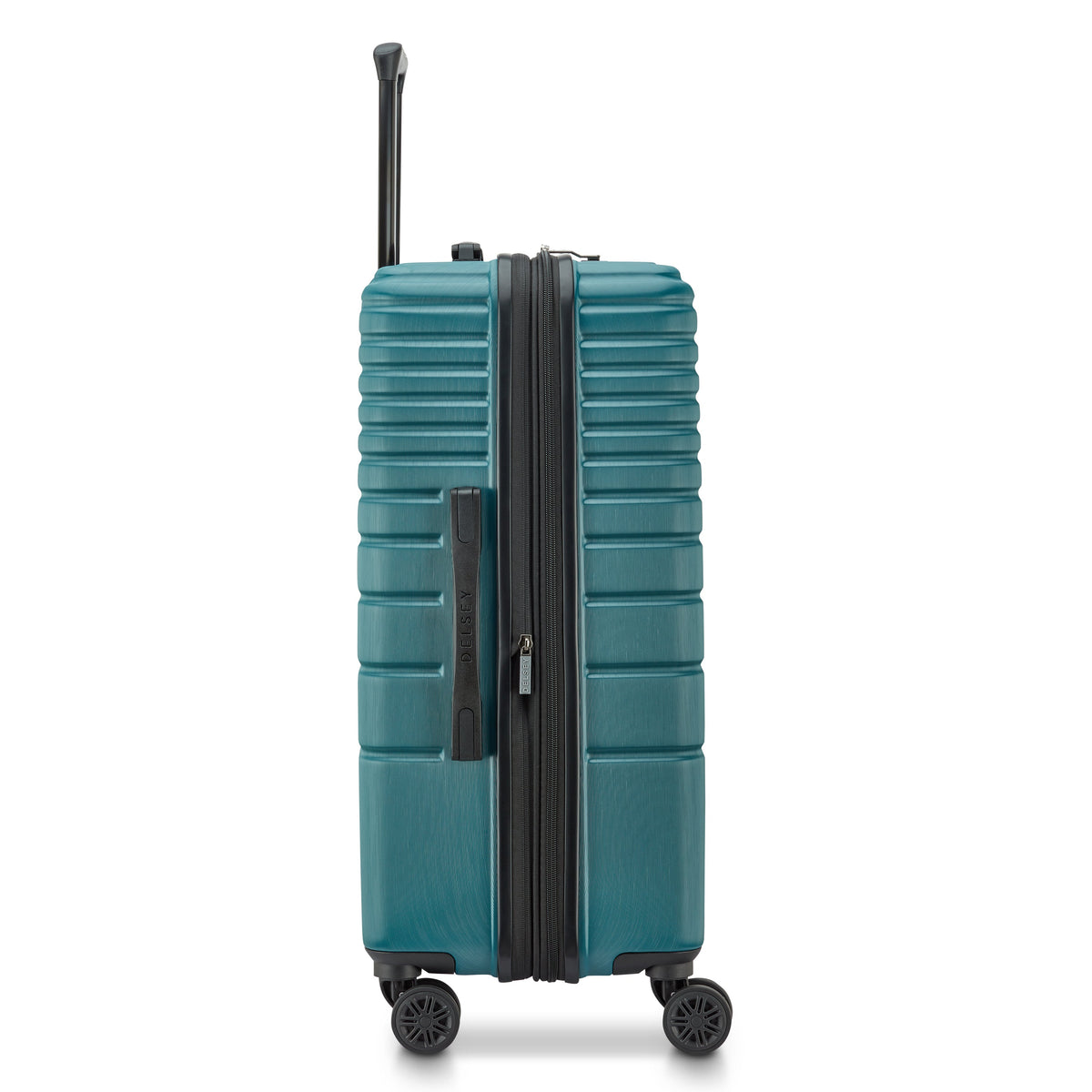 Delsey Cosmique Medium Expandable Spinner in Dark Teal — angle view 4