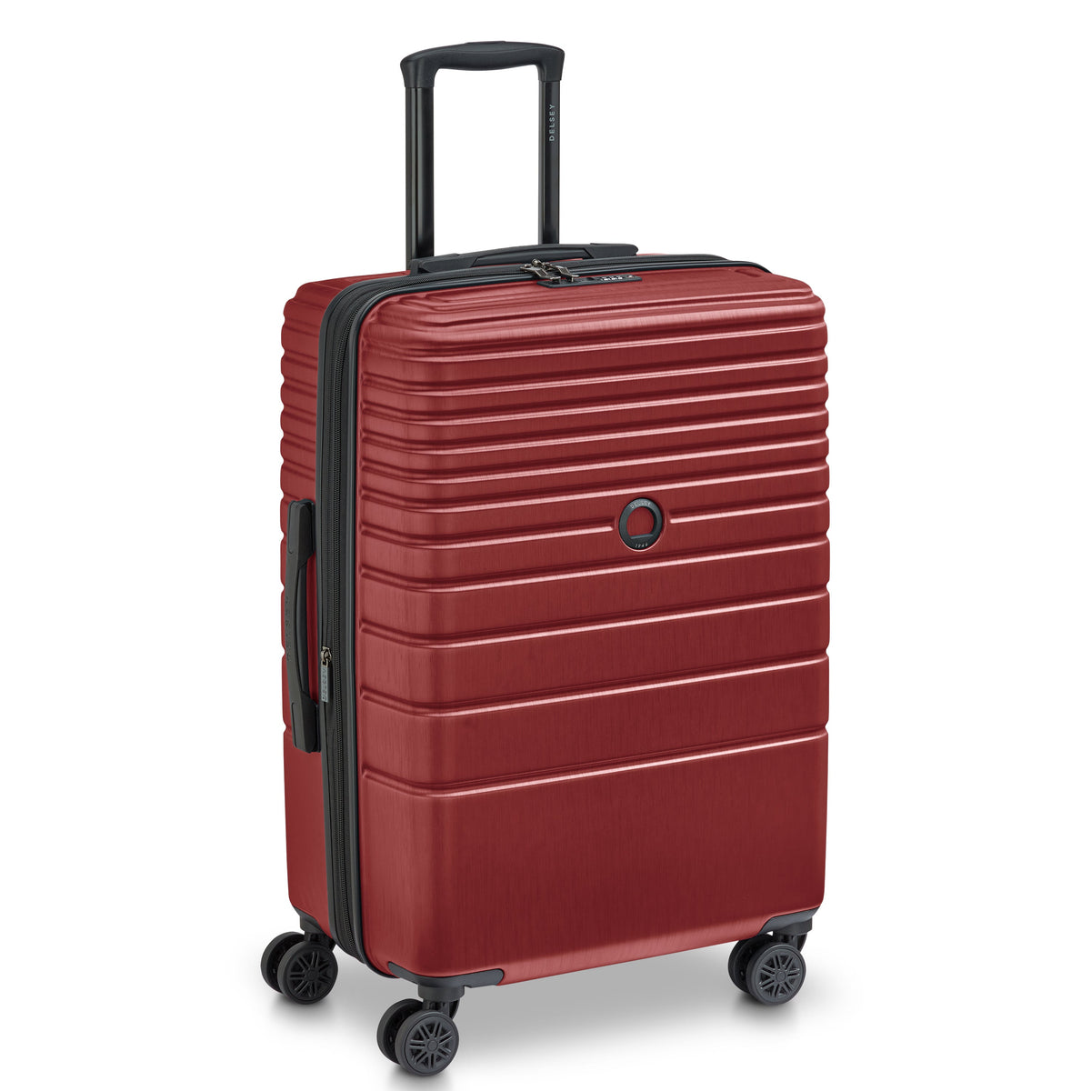 Delsey Cosmique Medium Expandable Spinner in Syrah Red — angle view 2