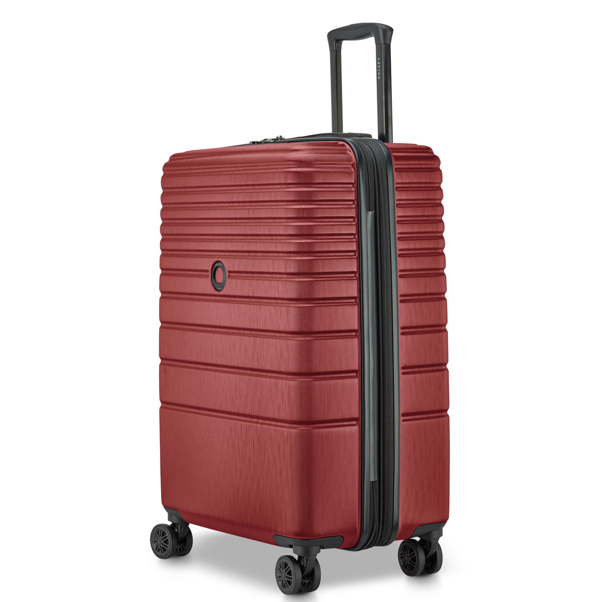 Delsey Cosmique Medium Expandable Spinner in Syrah Red — angle view 5