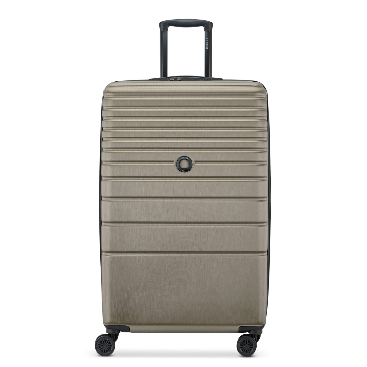 Delsey Cosmique Large Expandable Spinner in Beige — front view