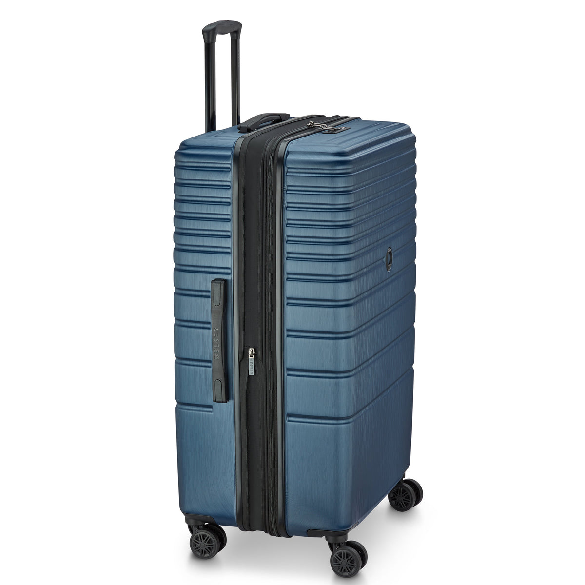 Delsey Cosmique Large Expandable Spinner in Deep Sea Navy — angle view 3
