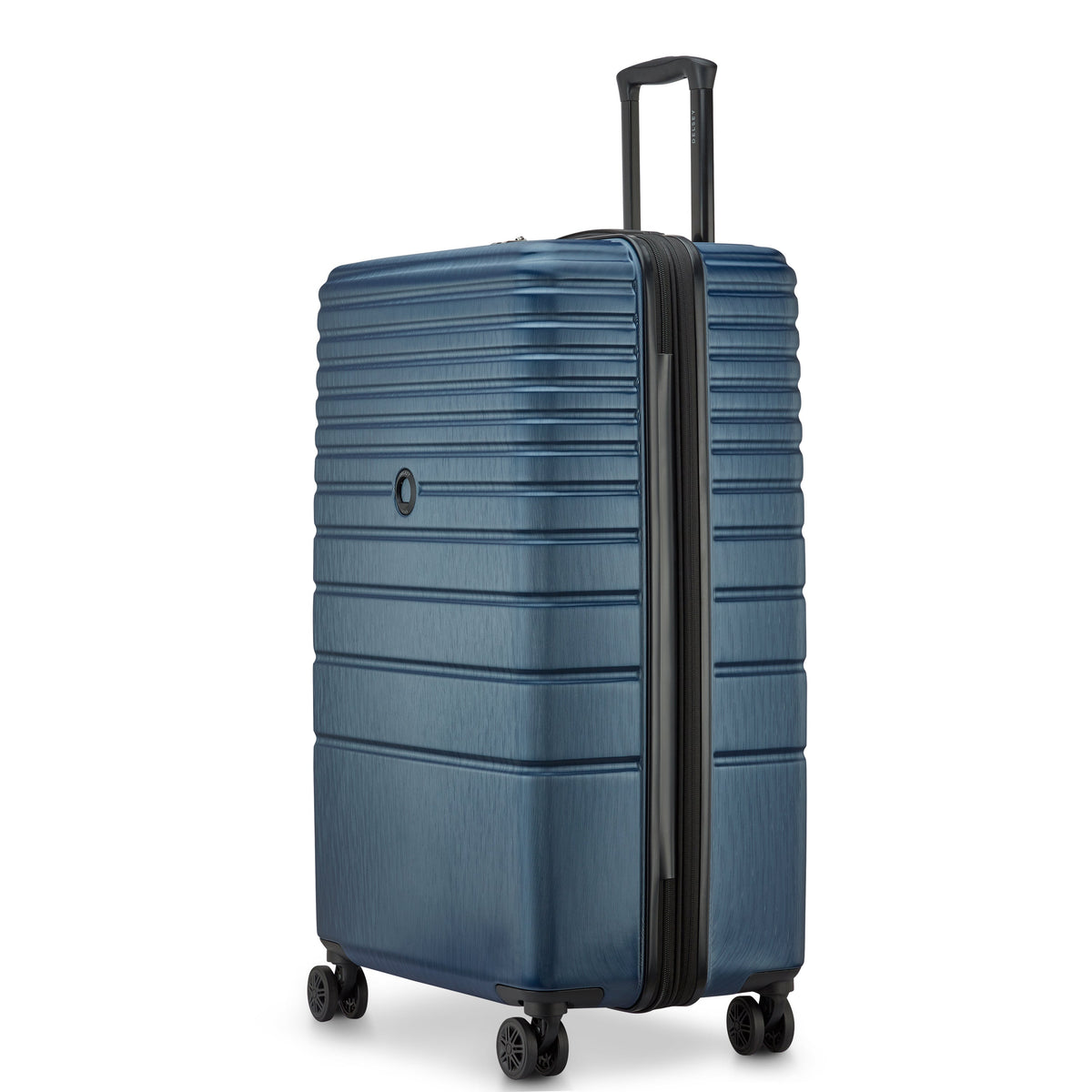 Delsey Cosmique Large Expandable Spinner in Deep Sea Navy — angle view 5