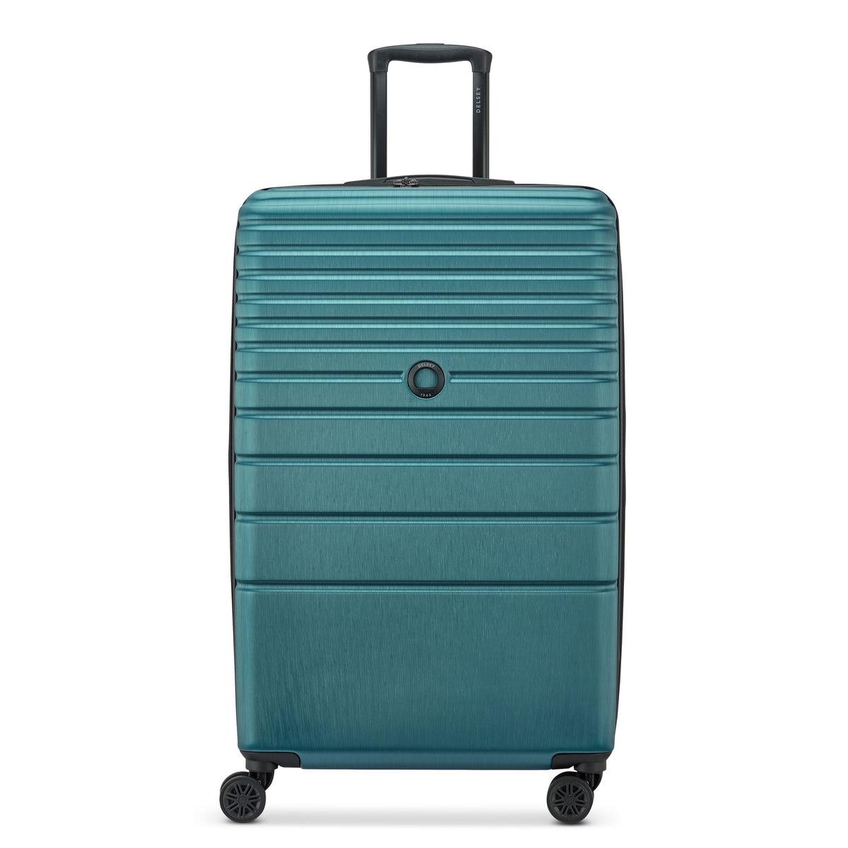 Delsey Cosmique Large Expandable Spinner in Dark Teal — front view
