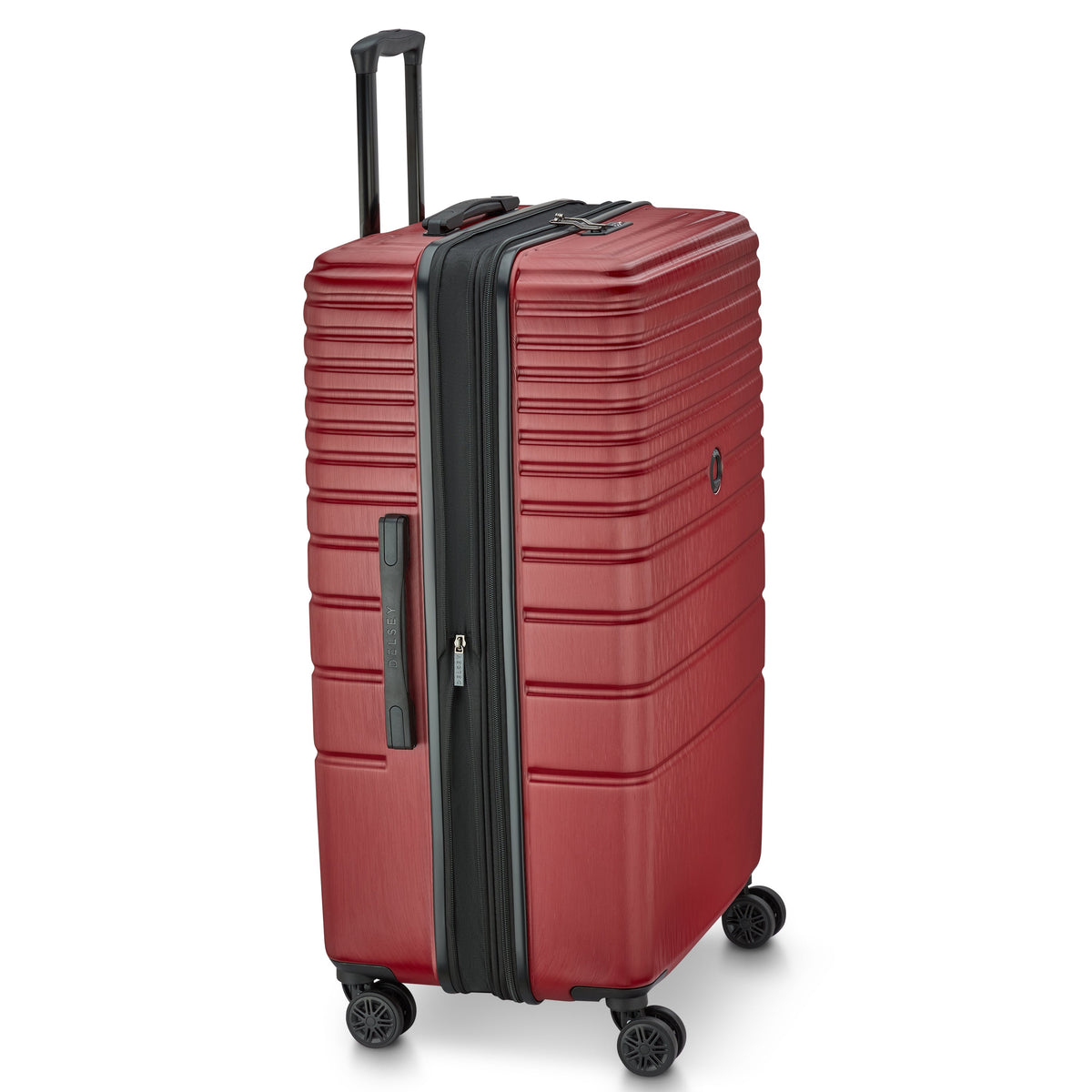 Delsey Cosmique Large Expandable Spinner in Syrah Red — angle view 3