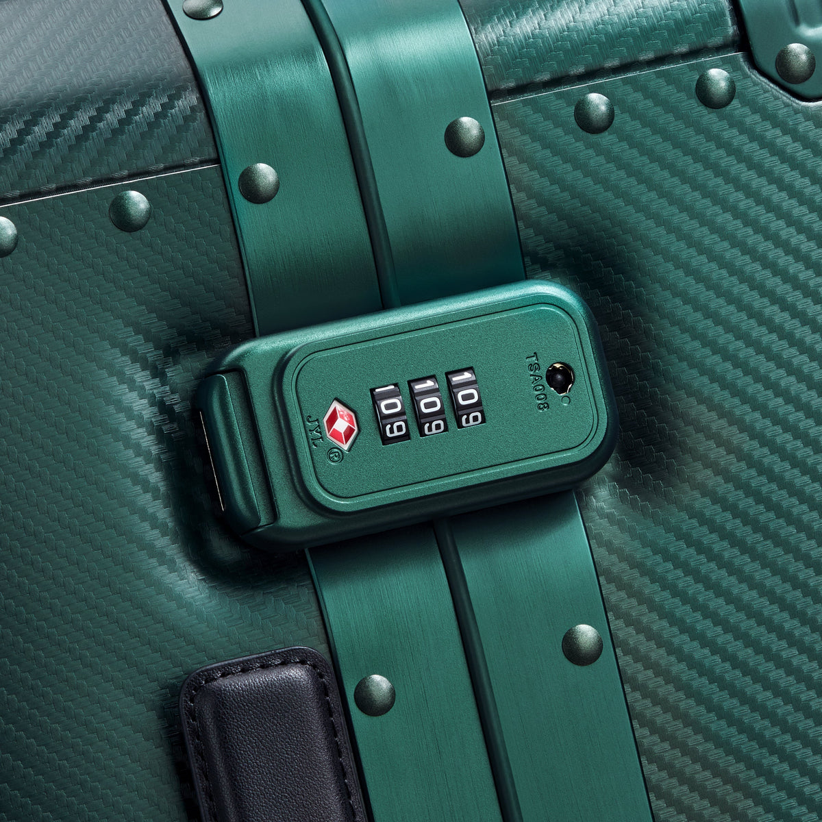 Delsey Alu'r Aluminum Carry-On Spinner in Green — detail view 4 # color_Green