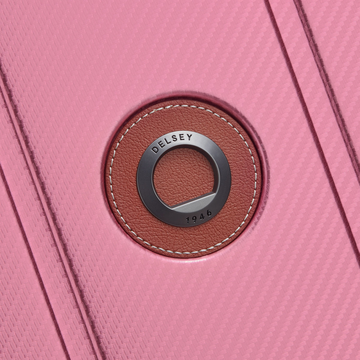 Delsey Alu'r Aluminum Carry-On Spinner in Pink — detail view # color_Pink