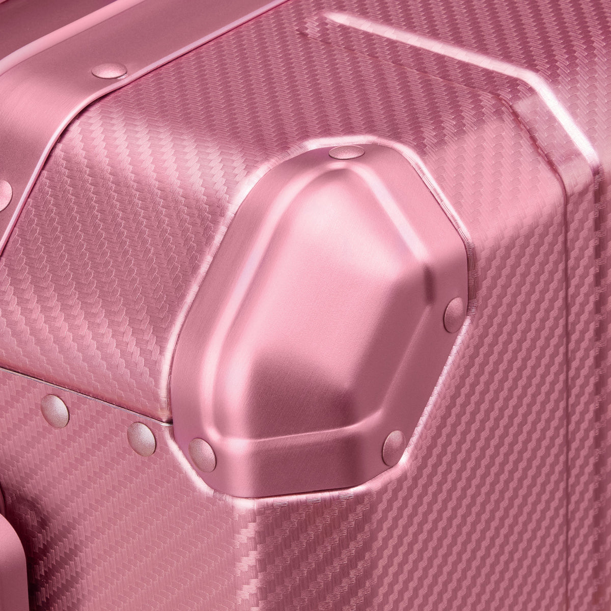 Delsey Alu'r Aluminum Carry-On Spinner in Pink — detail view 6 # color_Pink