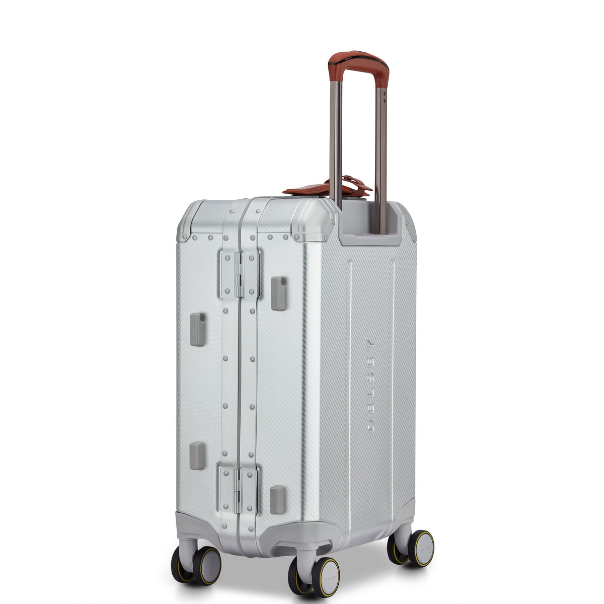 Delsey Alu'r Aluminum Carry-On Spinner in Silver — angle view 4 # color_Silver