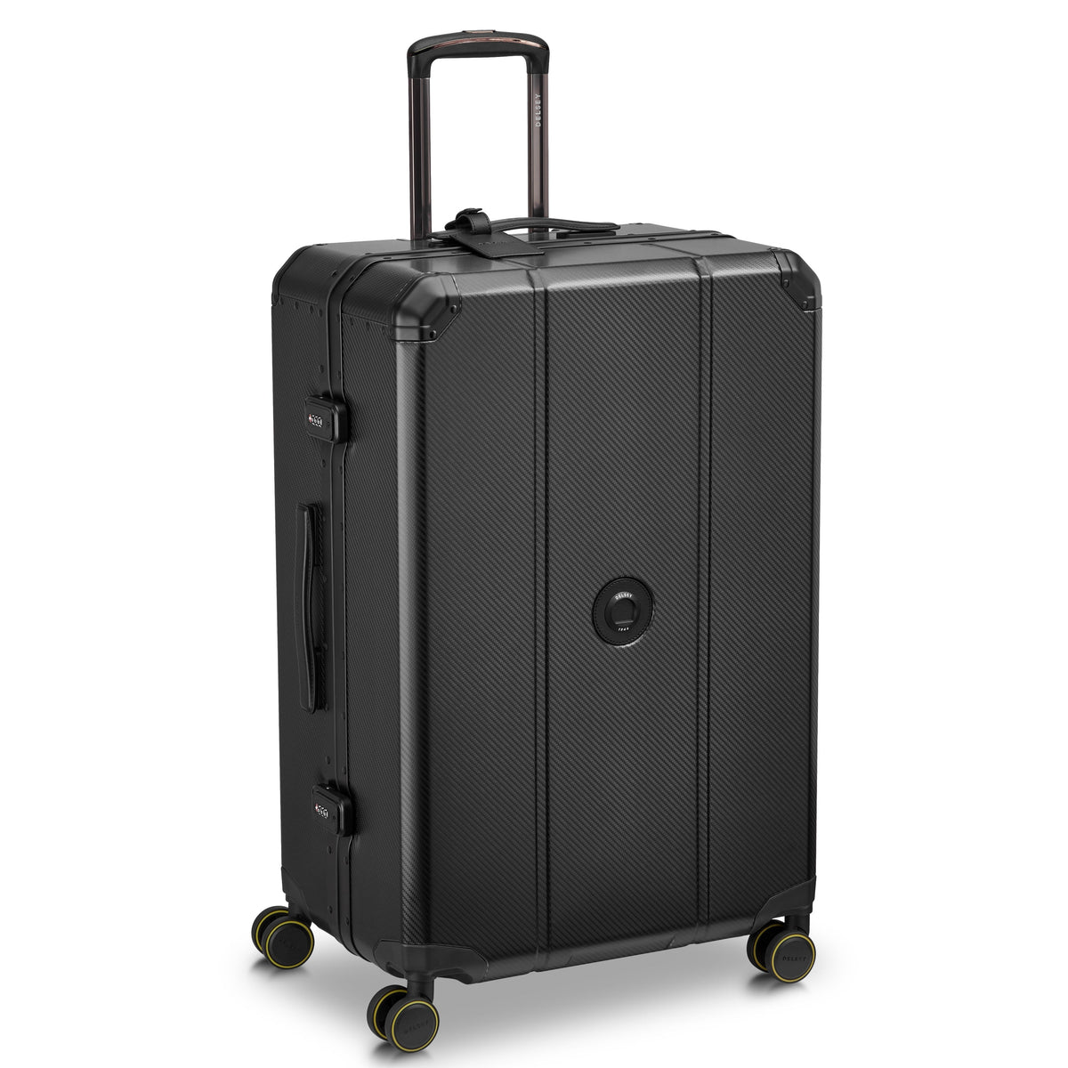 Delsey Alu'r Aluminum Large Spinner Upright in Black — angle view 2 # color_Black