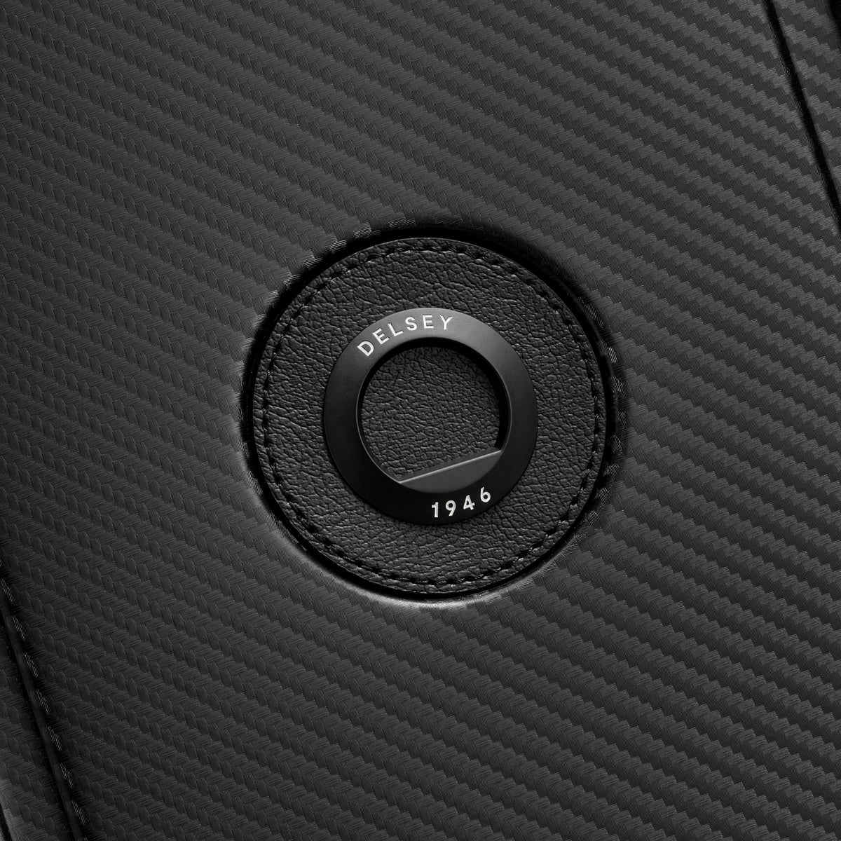 Delsey Alu'r Aluminum Large Spinner Upright in Black — detail view # color_Black