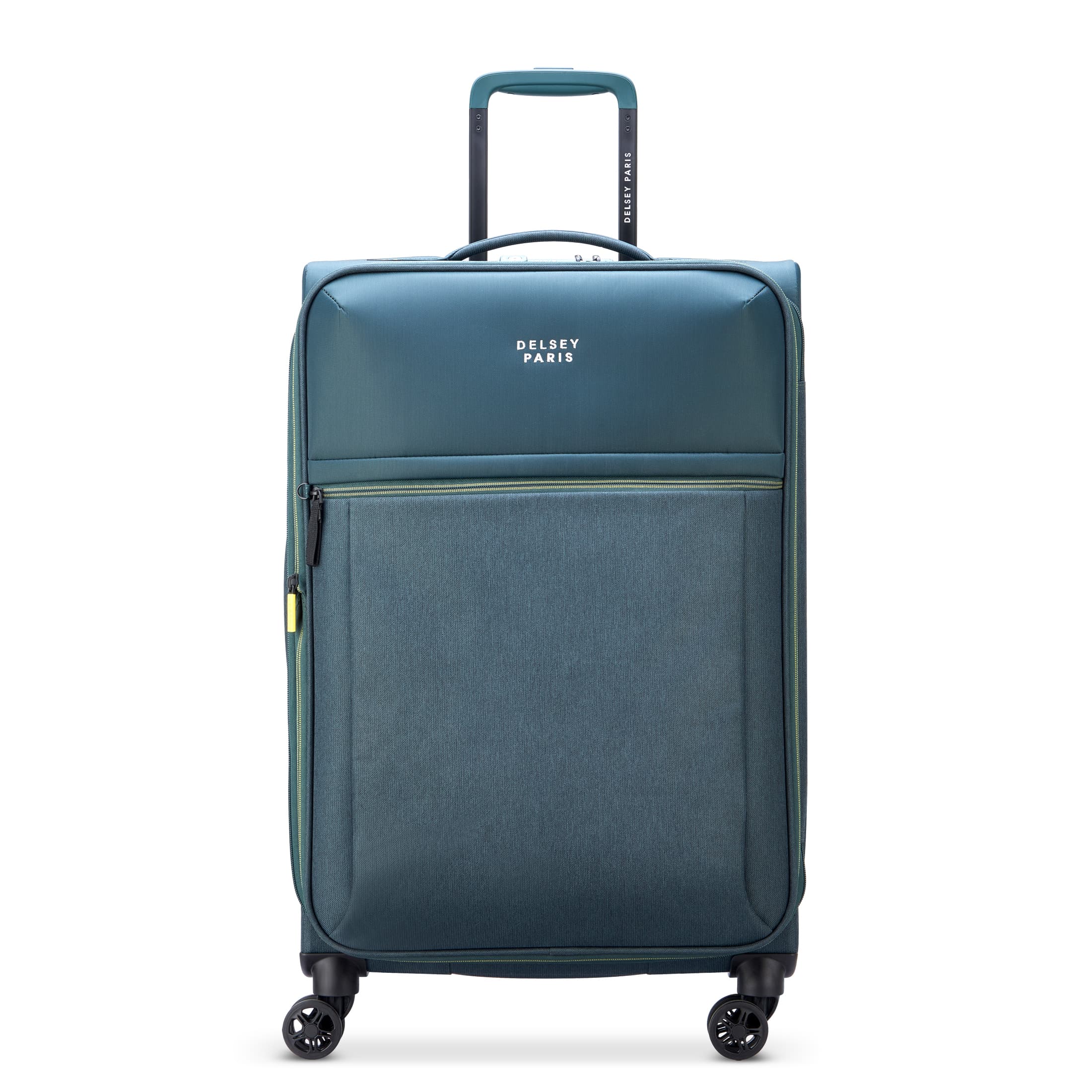Delsey Brochant 3.0 Medium Expandable Spinner in Green — front view # color_Green