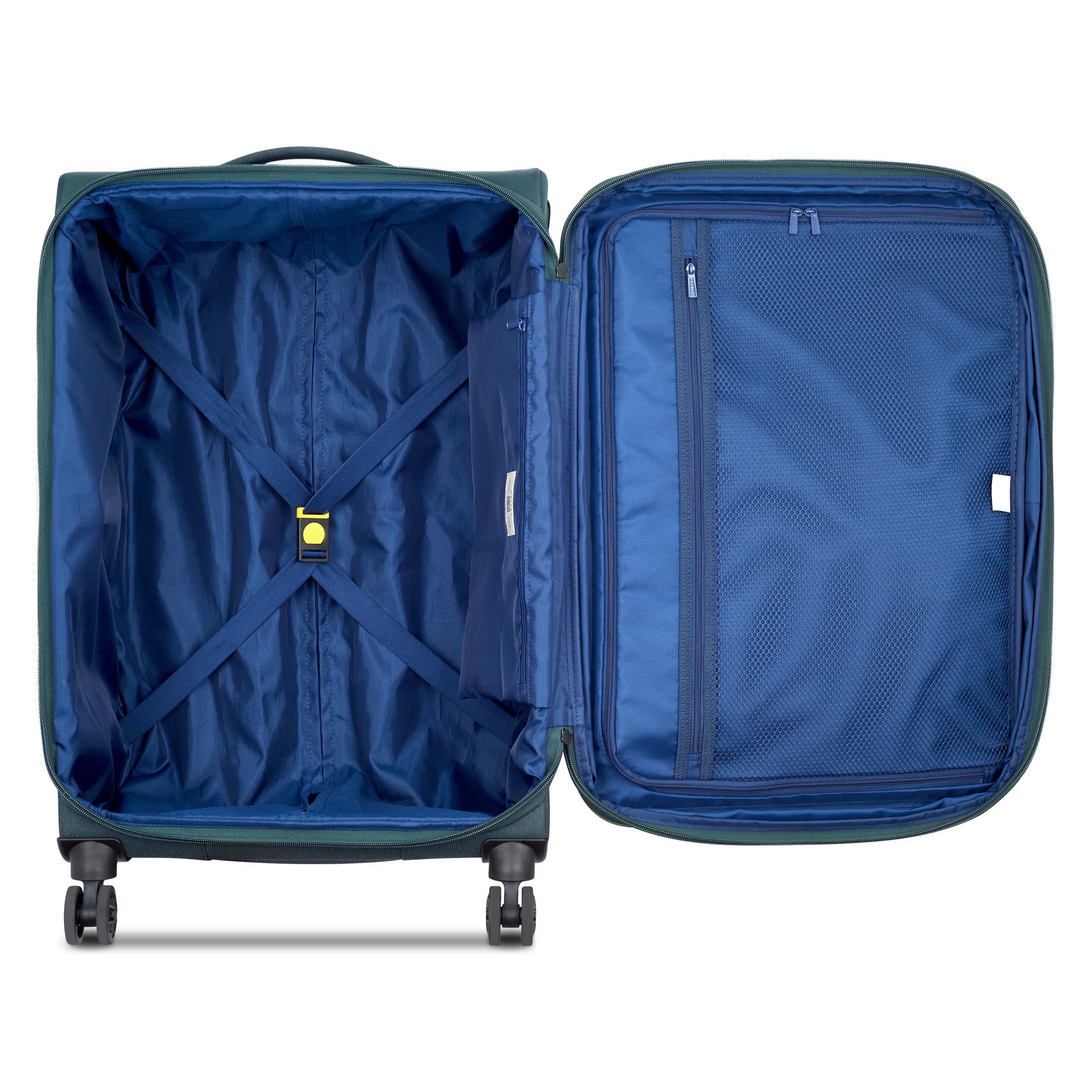 Delsey Brochant 3.0 Medium Expandable Spinner in Green — interior view # color_Green