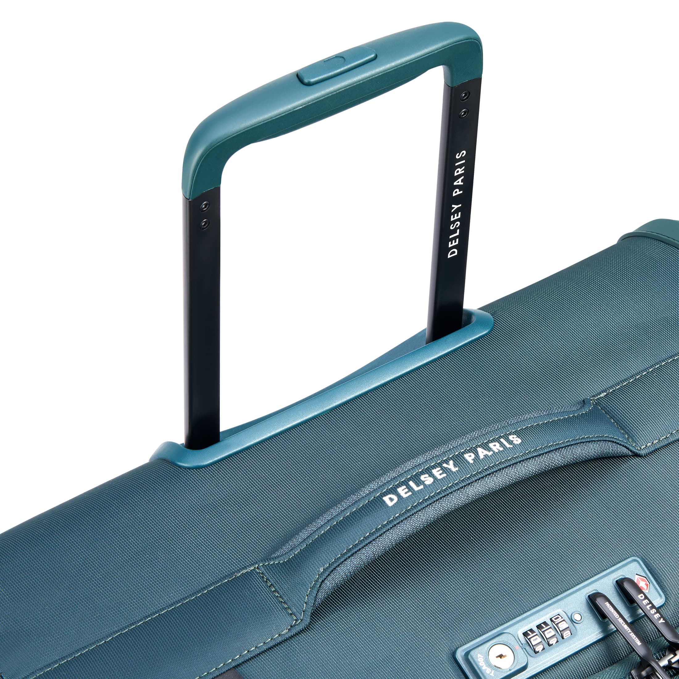Delsey Brochant 3.0 Medium Expandable Spinner in Green — detail view # color_Green