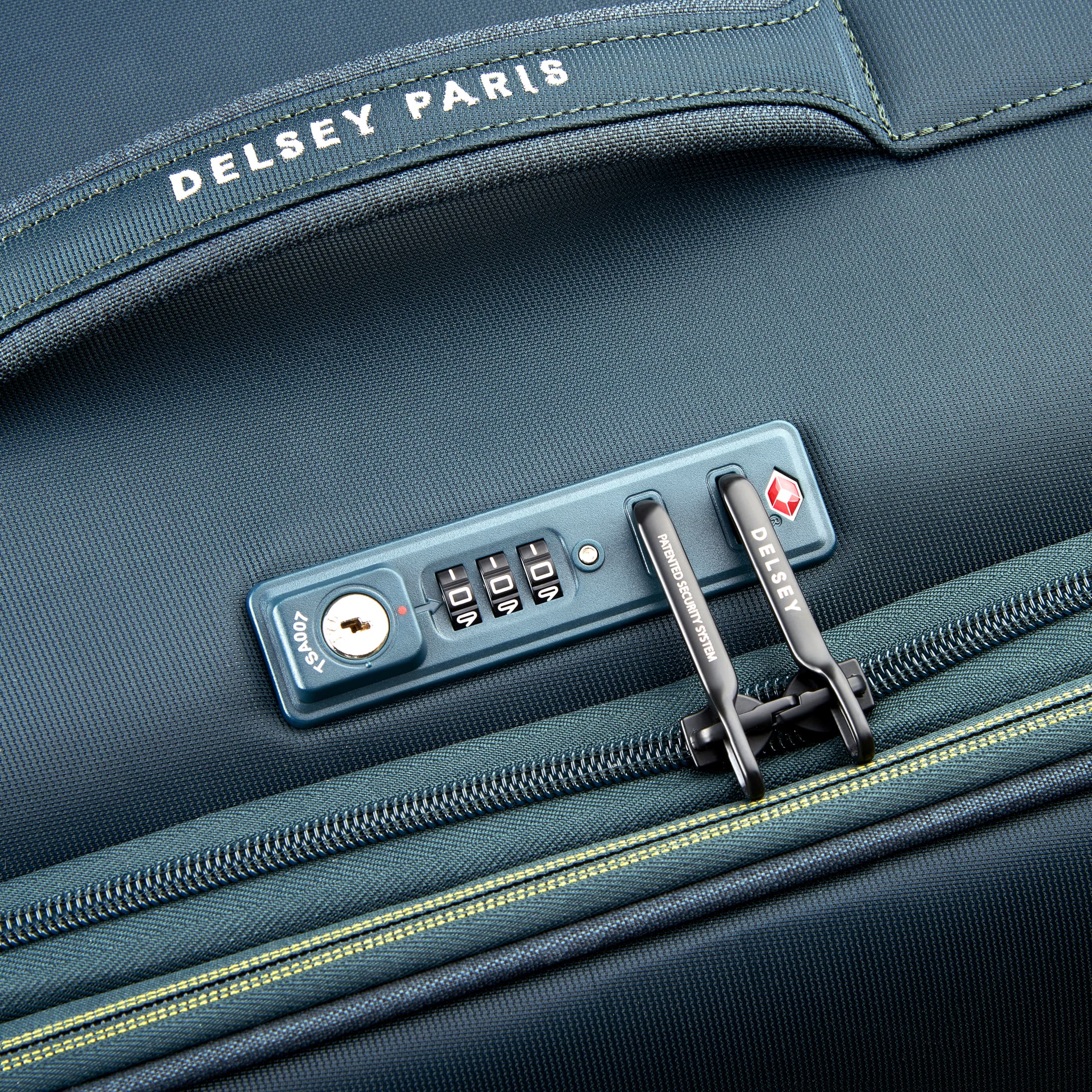 Delsey Brochant 3.0 Medium Expandable Spinner in Green — detail view 2 # color_Green