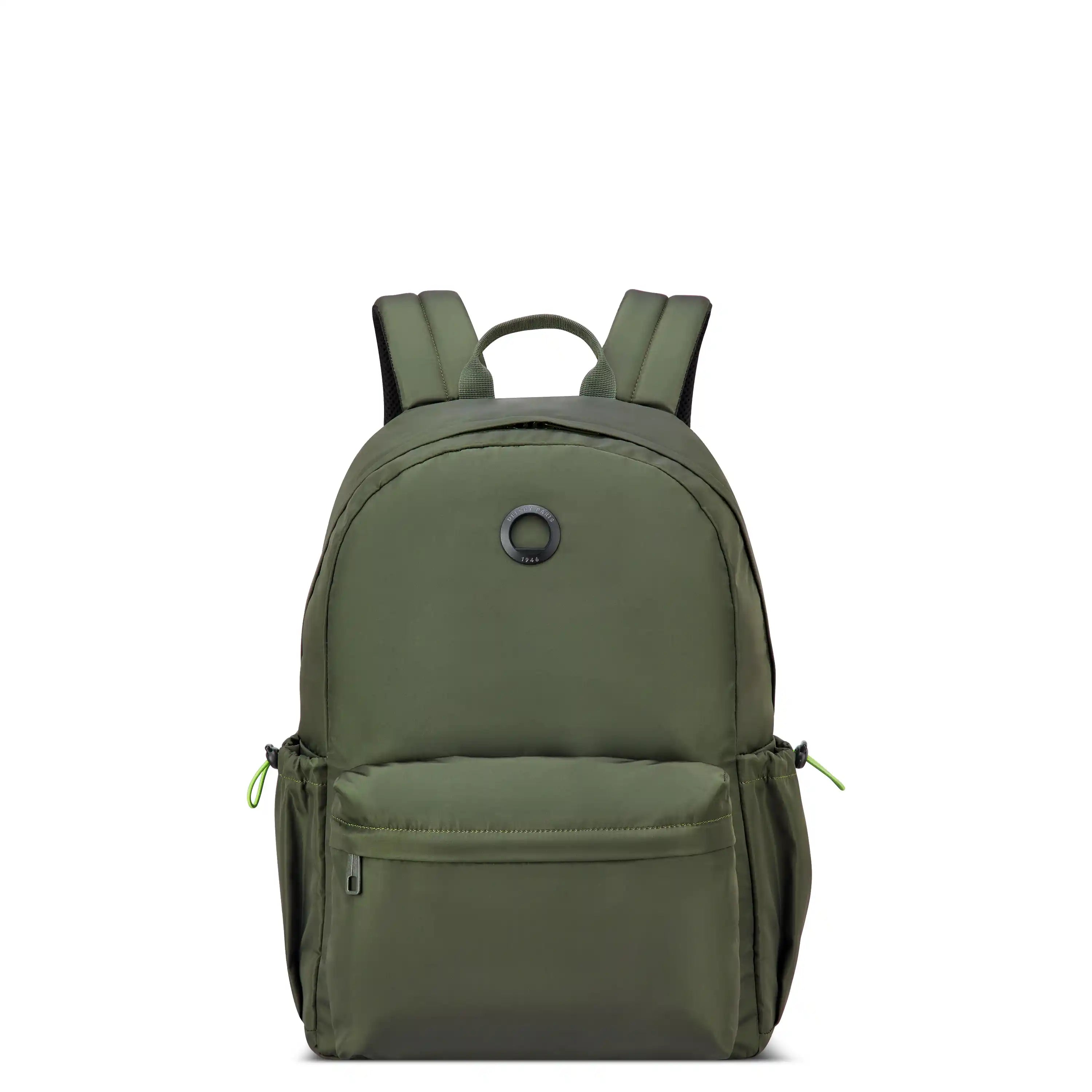 Delsey BTS Jenny Laptop Backpack in Forest Green — front view # color_Forest Green