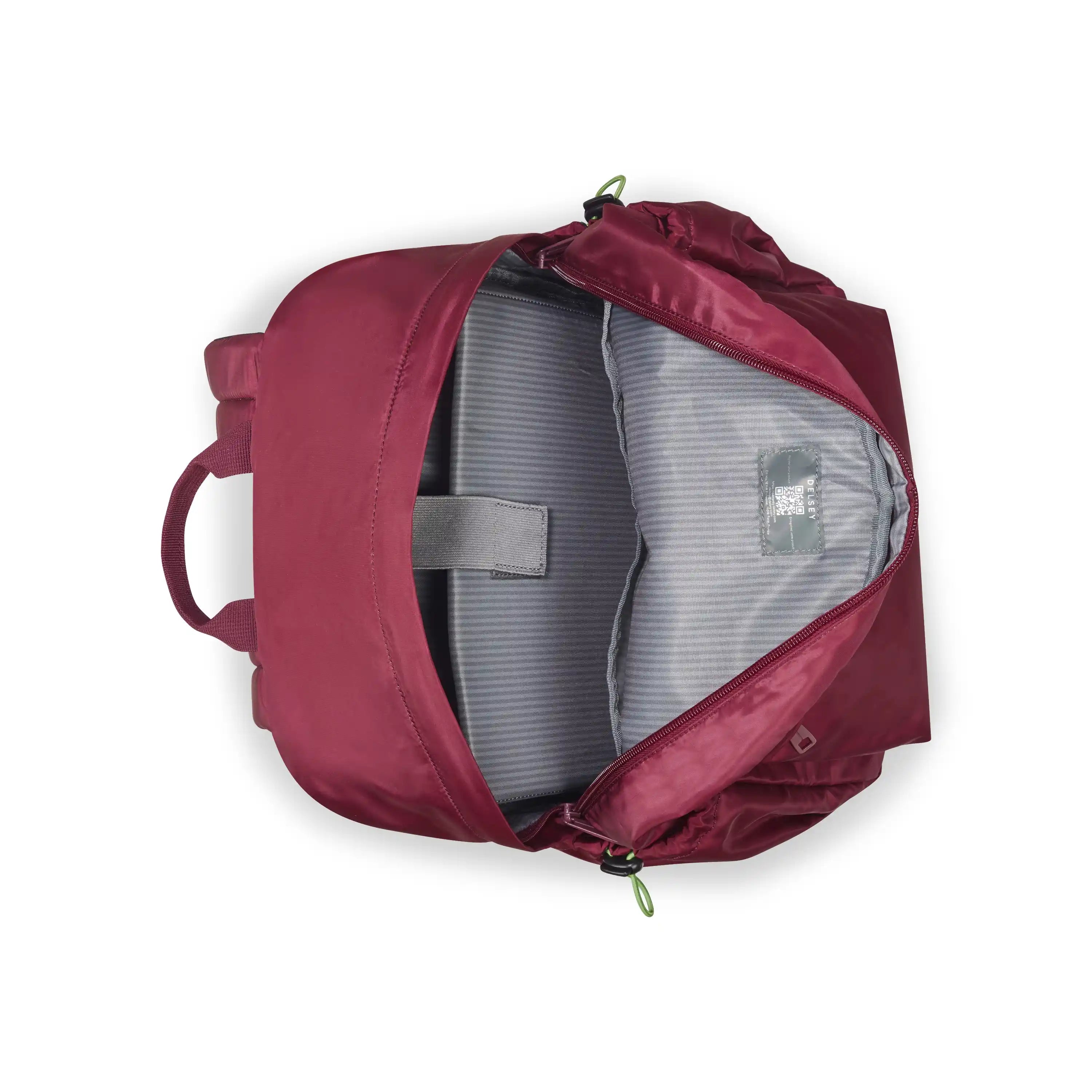 Delsey BTS Jenny Laptop Backpack in Red — interior view 2 # color_Red