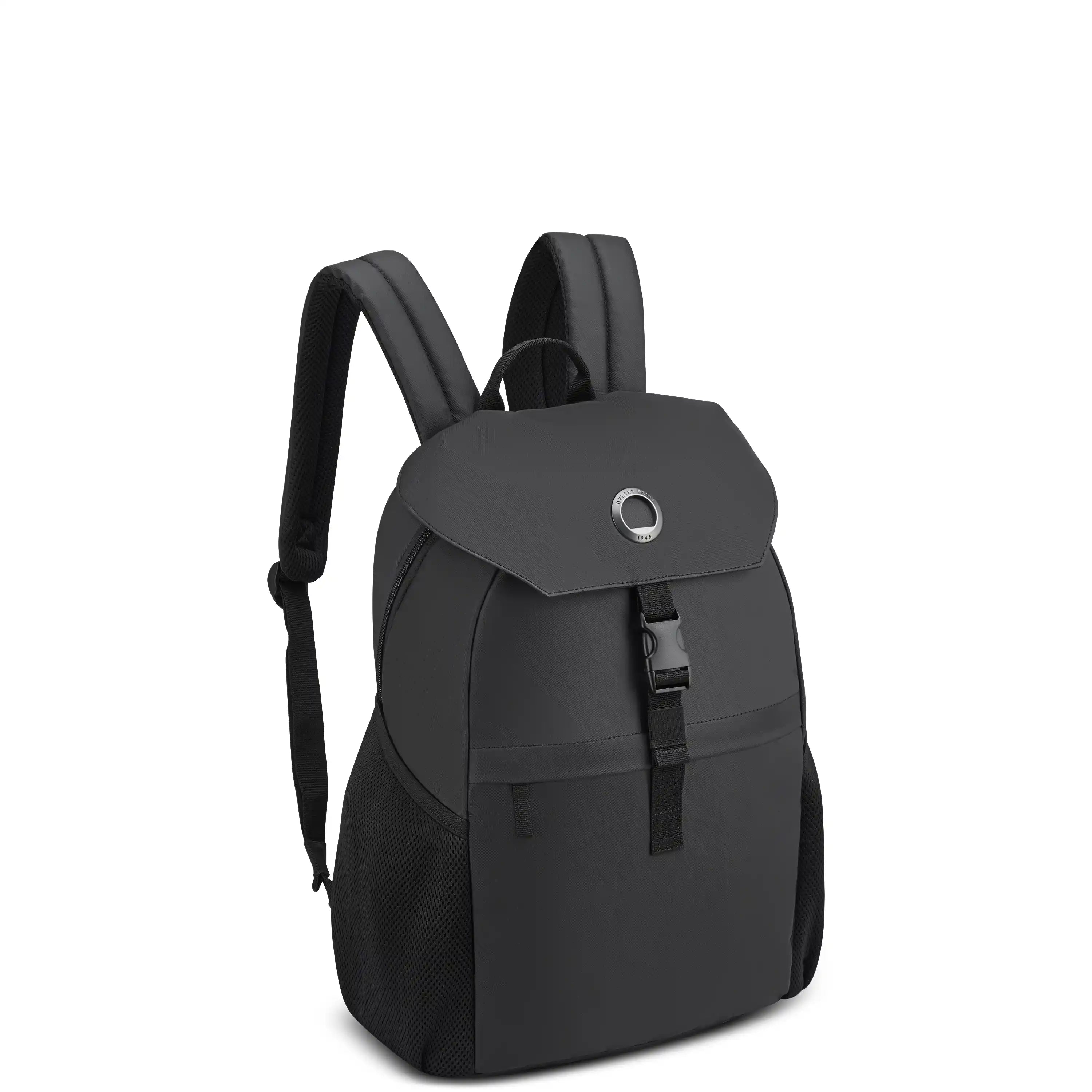 Delsey BTS Bedford Laptop Backpack in Black — angle view 2 # color_Black