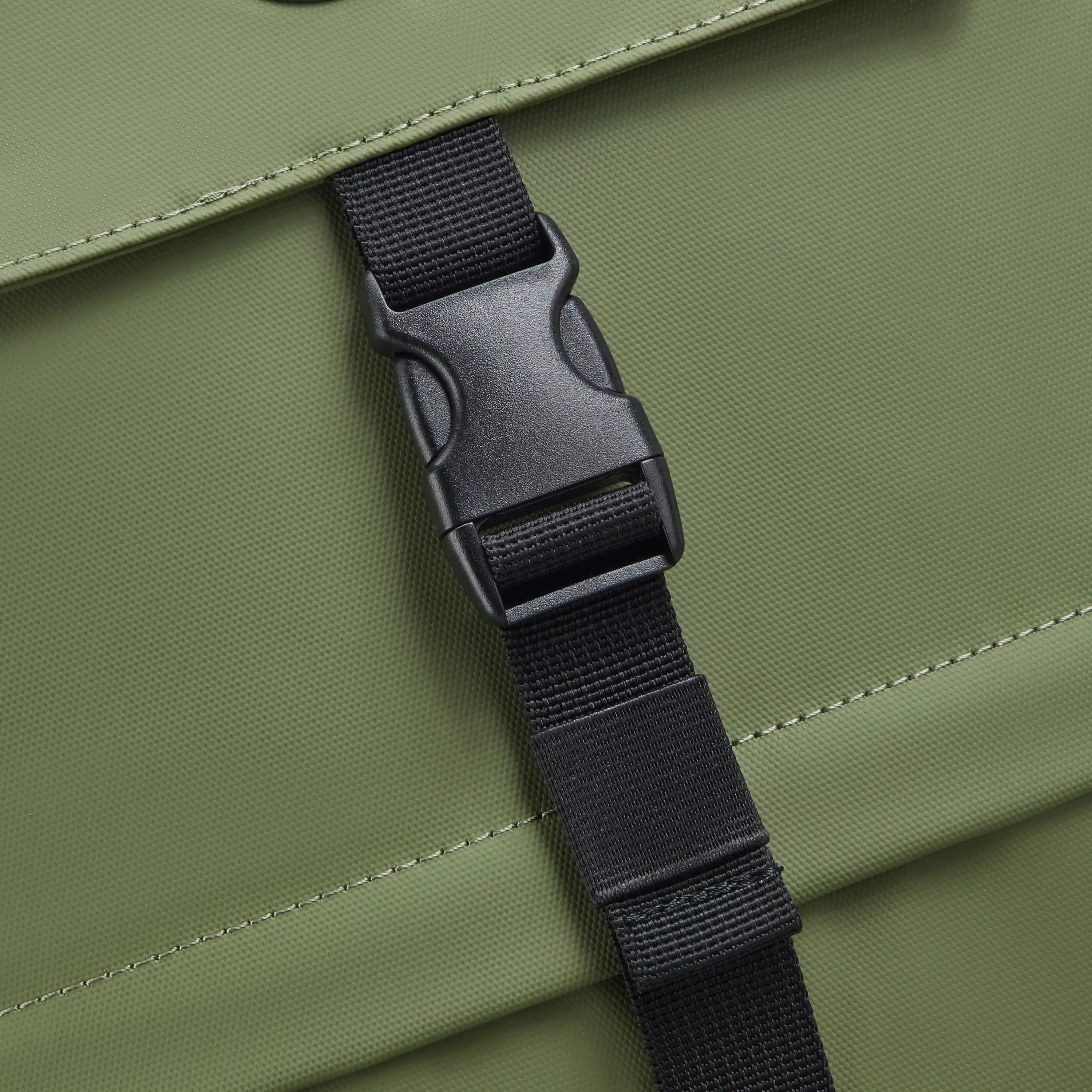 Delsey BTS Bedford Laptop Backpack in Olive Green — detail view # color_Olive Green