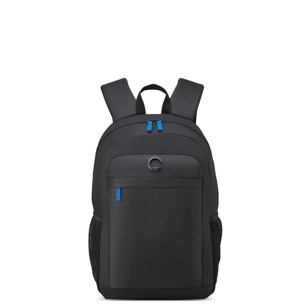 Delsey BTS Kevin Laptop Backpack in Black — front view # color_Black