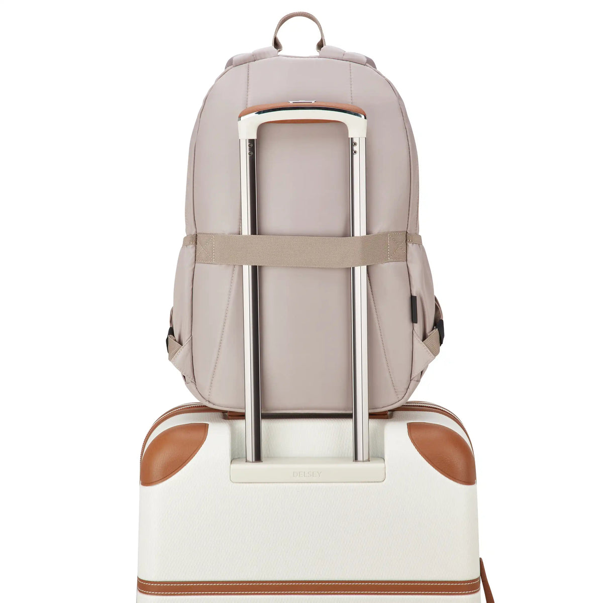 Delsey BTS Sunny Laptop Backpack in Beige — detail view # color_Beige